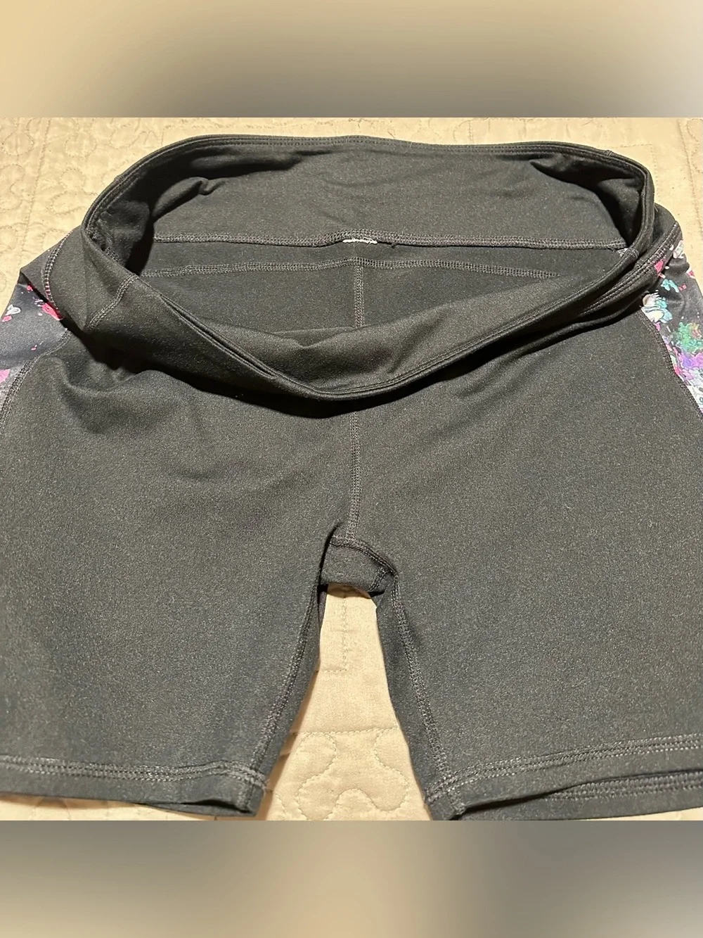 Fabletics Black Mid-Rise Bike Shorts